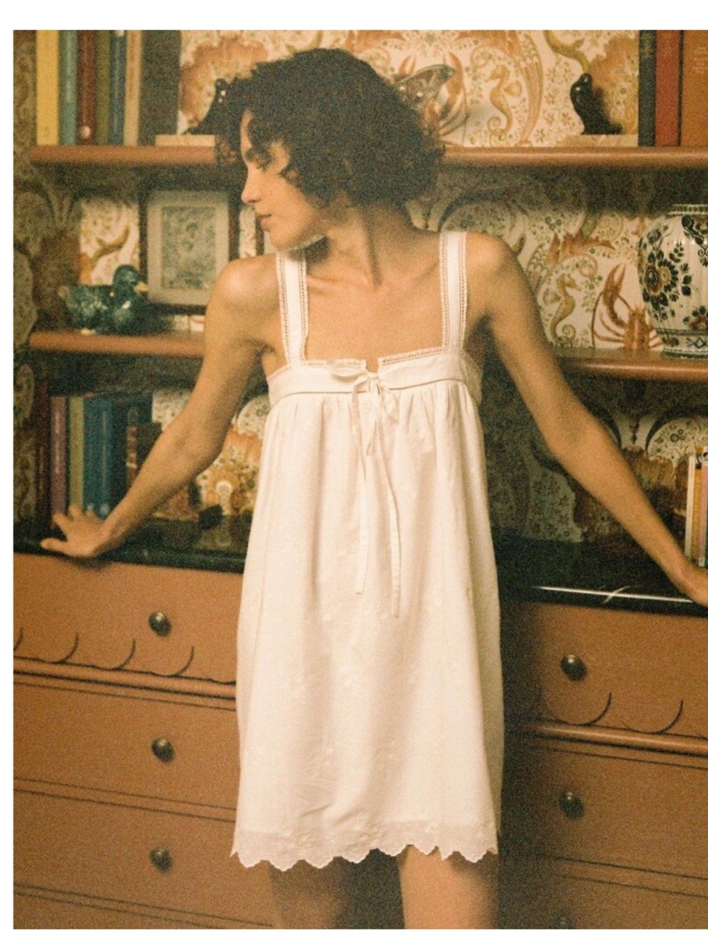 POSSE Lace Shift Mini Dress In White Size XS